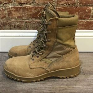 UFCW 8430 Men's Military Army Desert Combat Boots Steel Toe Vibram Sole Size 9.5